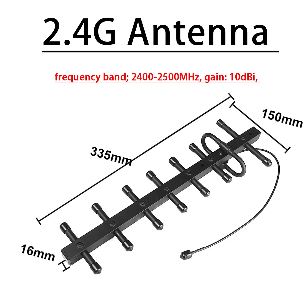 Imagem -04 - Antena Direcional de Alto Ganho para Drone Antena Yagi Wifi Gps Beidou Drone Ham Radio Amplificador de Potência rf 12db 1.5ghz 2.4ghz 5.8ghz