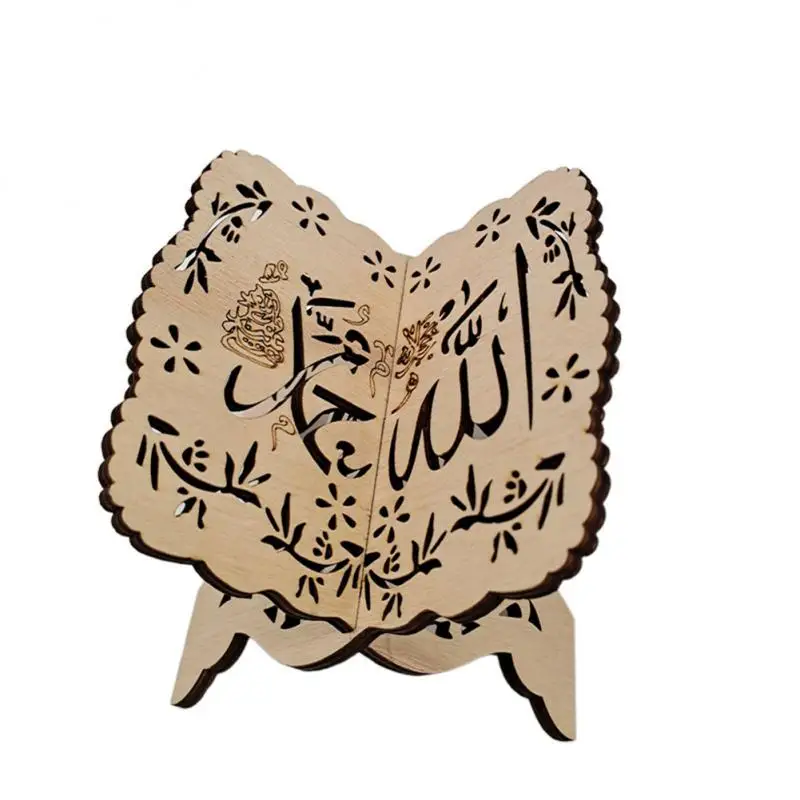 Holy Book Stand Craft Ornament Display Rack Eid Al-fitr Bookcase Wholesale Decoration Wooden Book Stand Kuran Quran Koran Holy