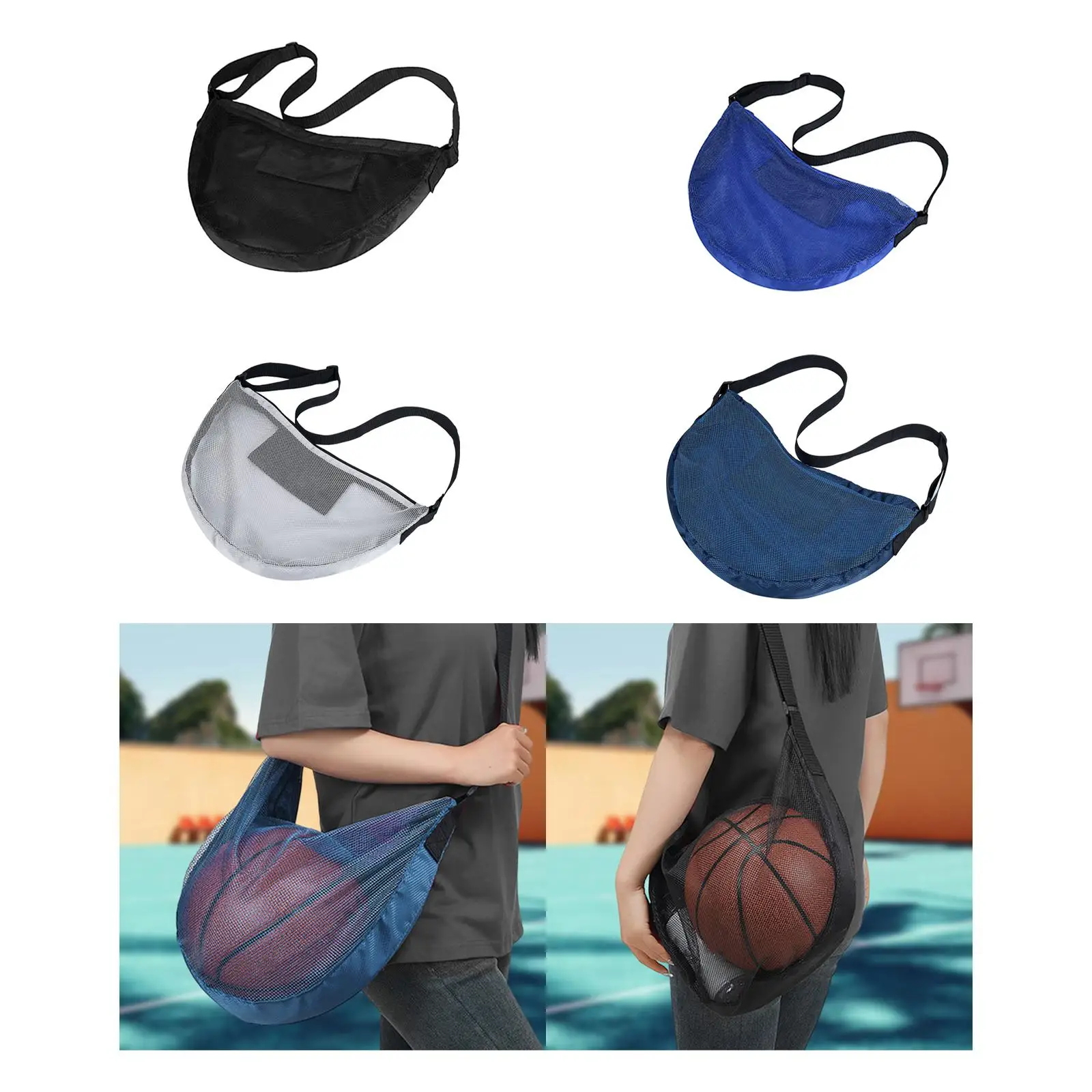 

Basketball Ball Carry Bag Shoulder Crossbody Carrying with Adjustable Shoulder Strap Swimming Women Men for Outdoor