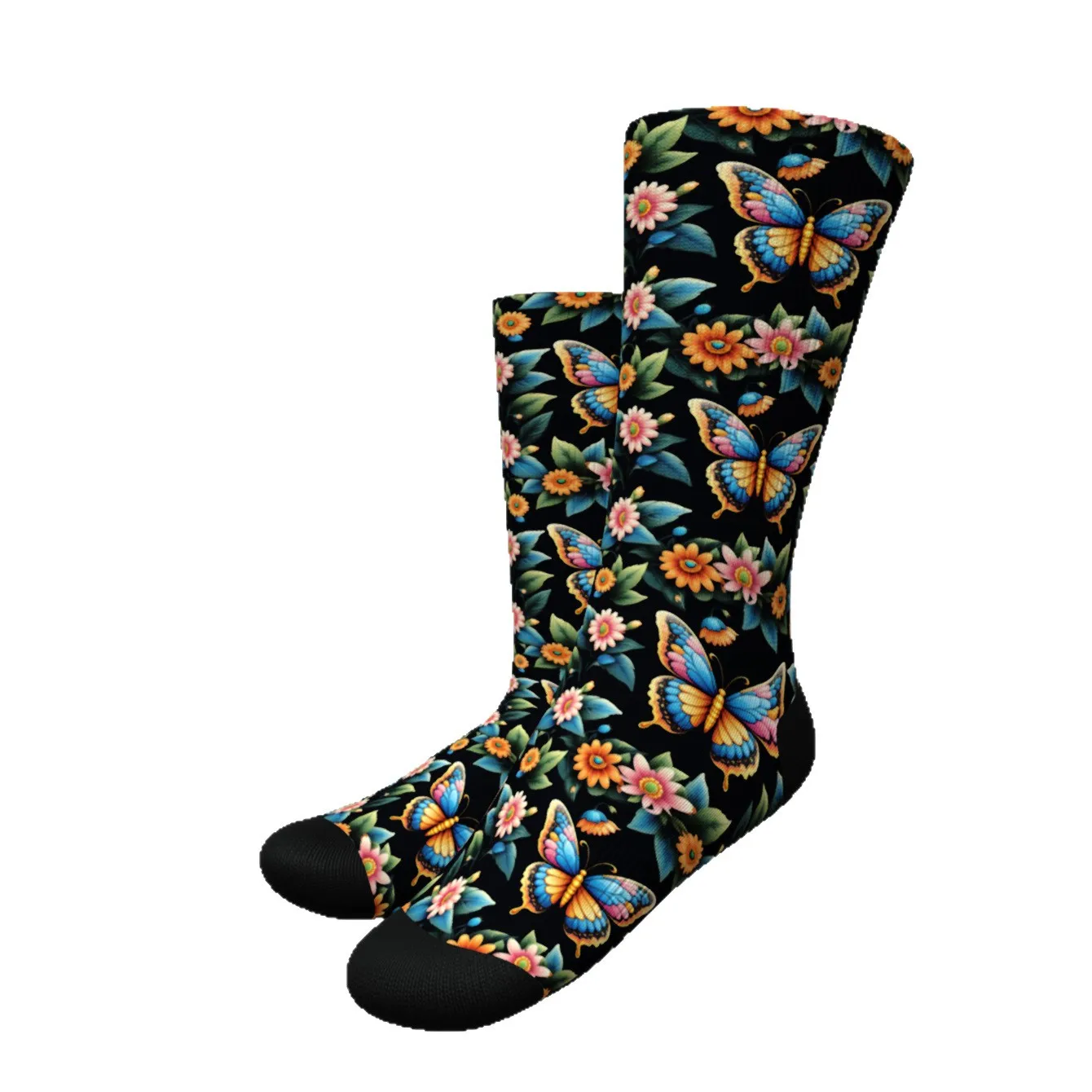 

Non-Slip Grip Sock Slipper Indoor Women mid-calf socks Long Men Cartoon Personality New Couple 2W91