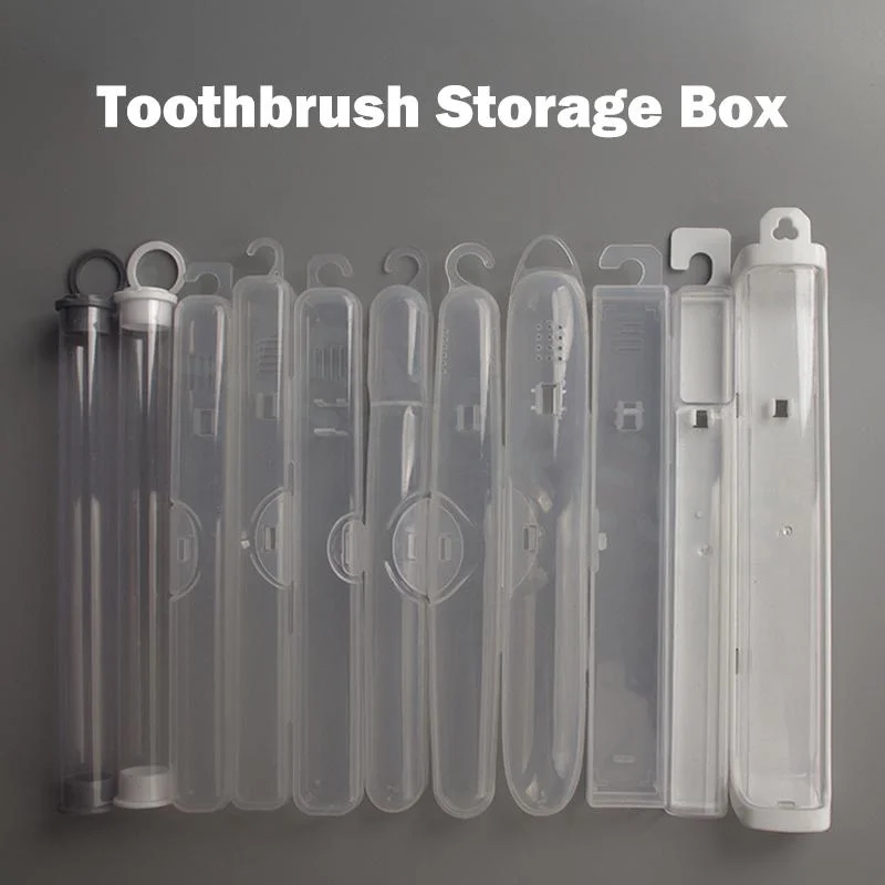 Dustproof Travel Toothbrush Storage Box Transparent Plastic Portable Organizer for Bathroom Camping