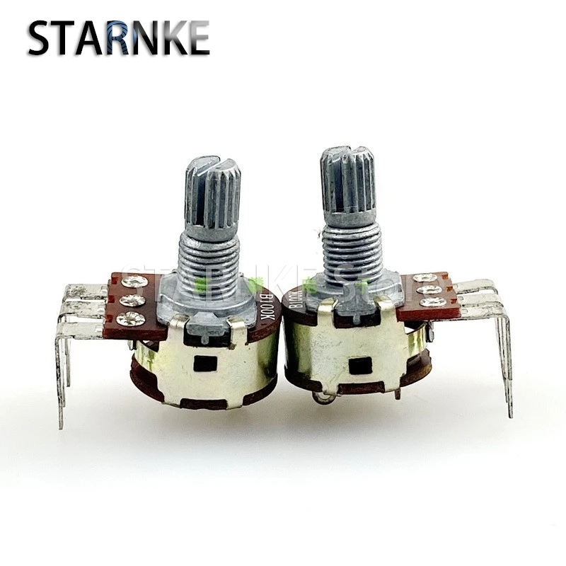 3PCS 16 Type Single Bend Feet With Rotary Switch Potentiometer B100K Computer Speaker Desk Lamp Dimmer Switch Flower Shaft 15mm