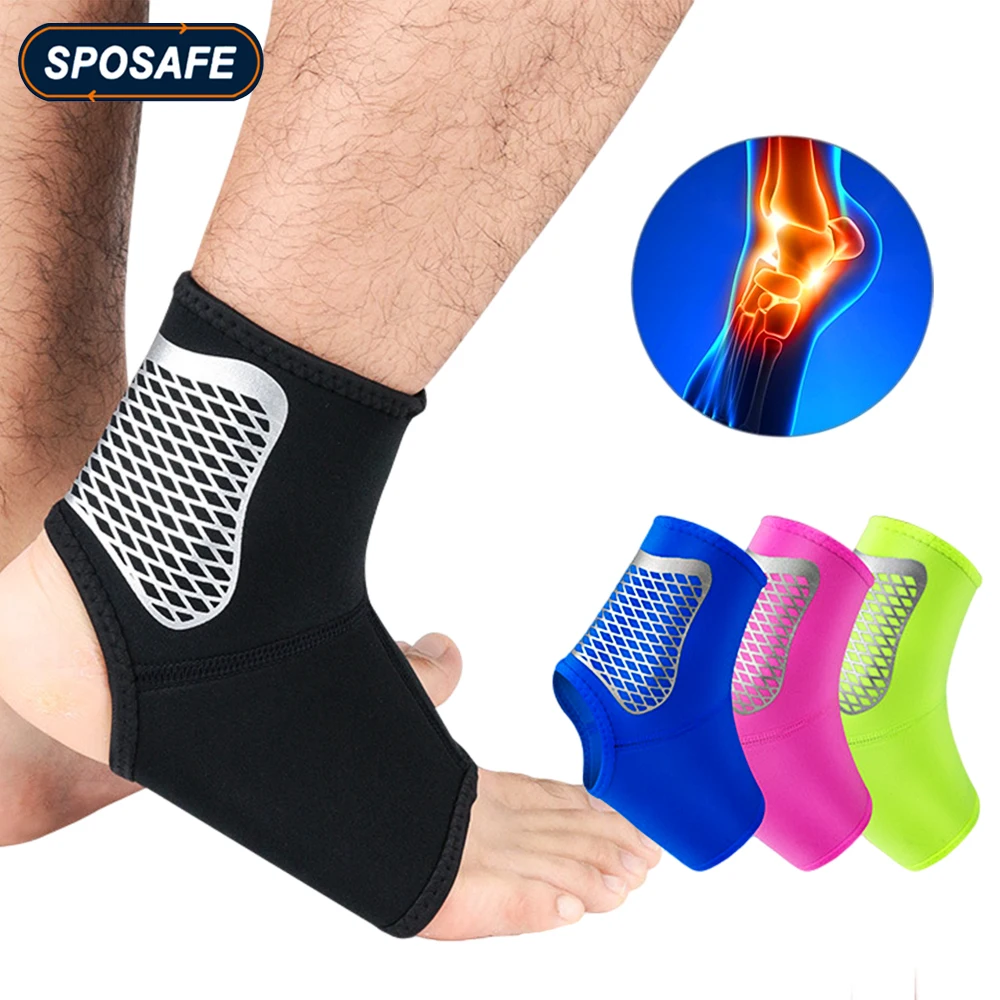 SPOSAFE 1Pc Sports Ankle Support Football Basketball Badminton Sport Protection Bandage Elastic Ankle Sprain Brace Guard Protect