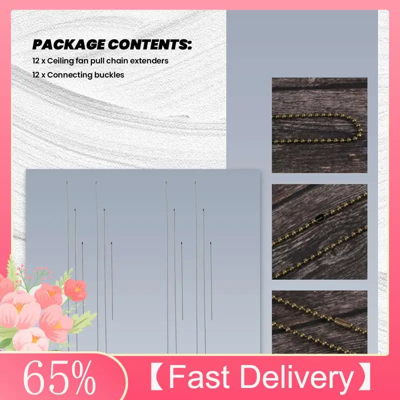A61z ofertas 12 peças extensor de corrente de ventilador de teto extensor de corrente de ventilador de bronze 12/24/36 polegadas extra longo ventilador de teto puxar cha