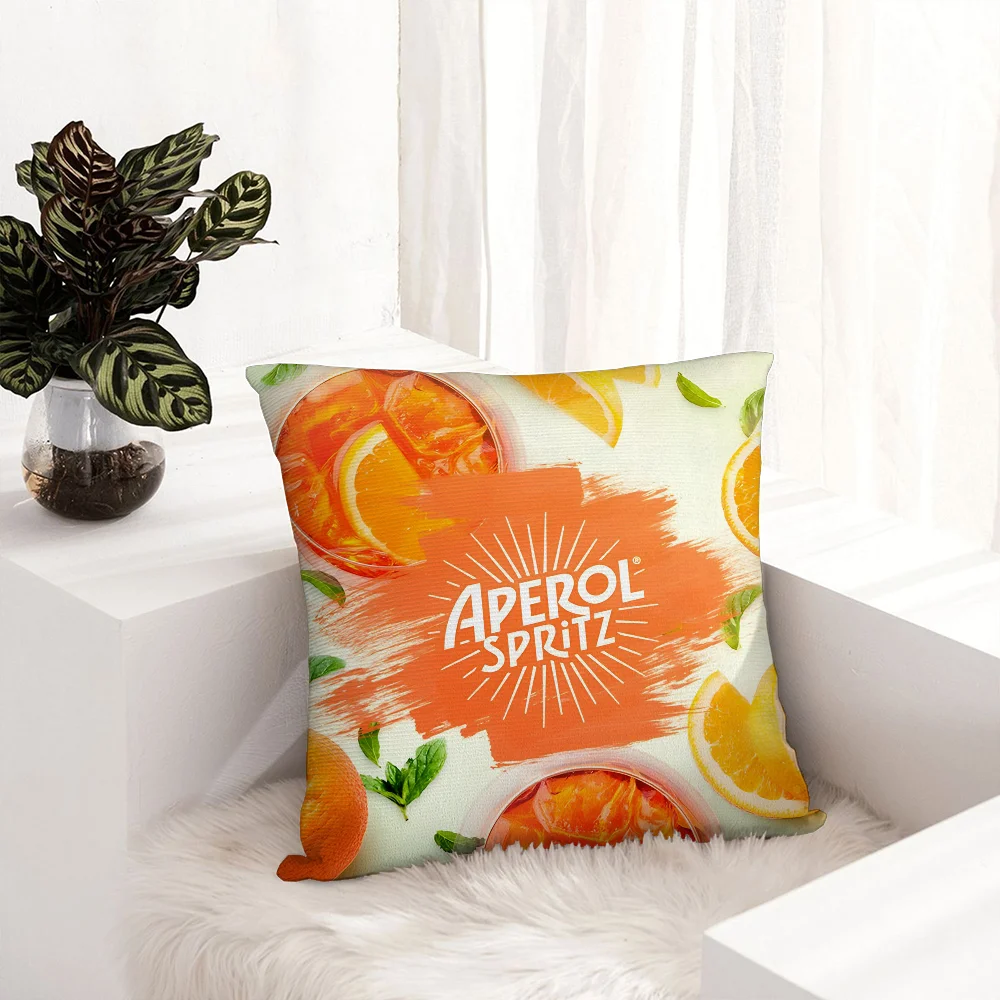 Aperol Spritz Pillow Case Plush Fabric Soft Pillowcase Double Sided Print Sofa Cushion Cover Throw Pillow Cover