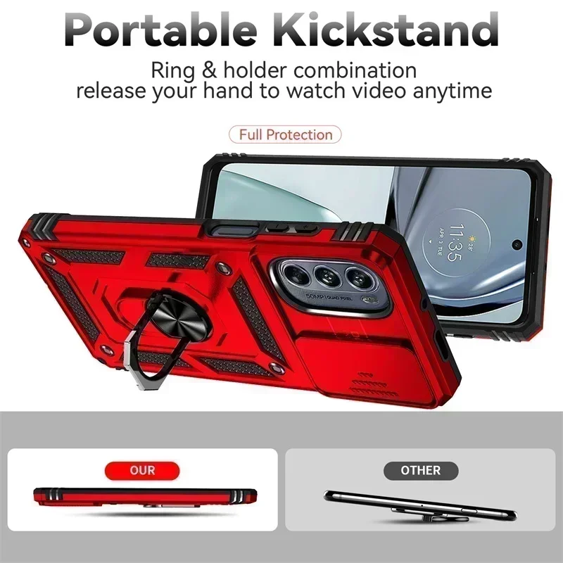 For Motorola G22 Case Slide Camera Protection Shockproof Armor Phone Cases For Moto G32 G52 G62 G82 G 22 32 52 62 82 Back Cover