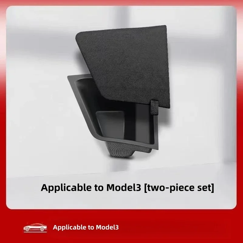 Tesla Model 3 Y Car Trunk Side Storage Box For Tesla Model Hollow Cover Organizer Flocking Mat Partition Board Stowing Tidying