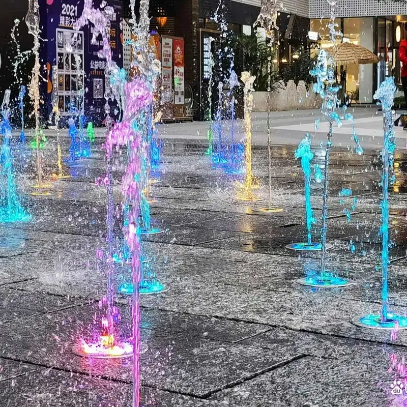 Modern Type Jumping Jets Water Fountain Free Design Square Dry Floor Ornament Fountain for Kids Interactive