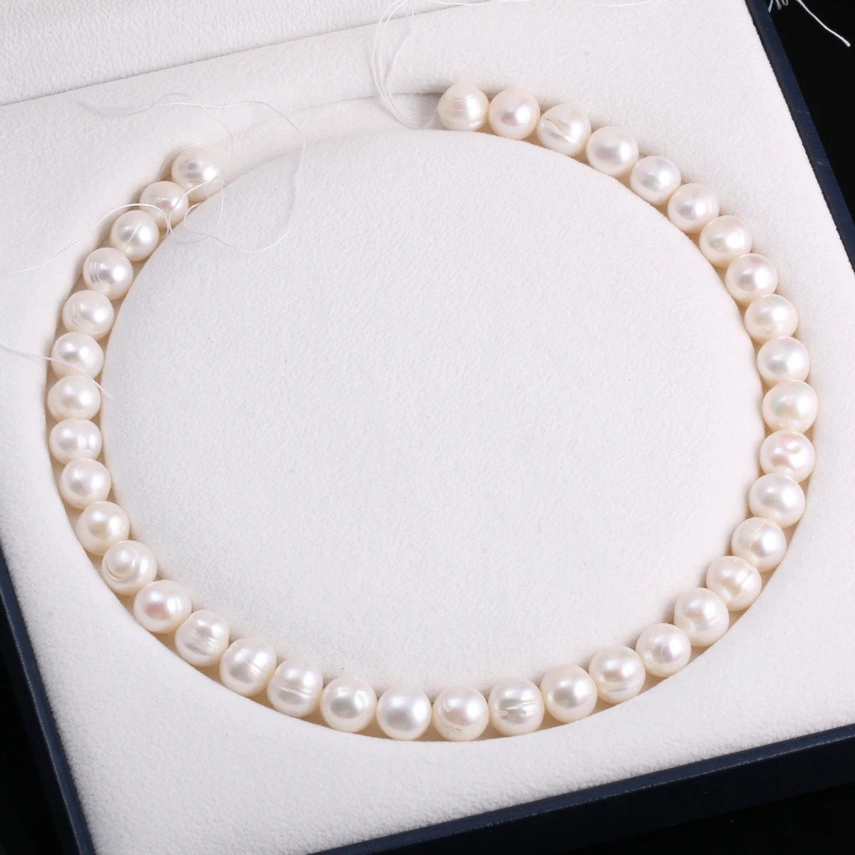 11-12mm Natural Freshwater Cultured White Pearls Beads Round 100% for Jewelry Making Necklace Bracelet 13 Inches Women Gift