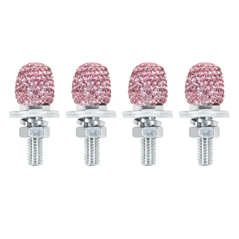 

4Pcs/Set Car License Plate Decorative Bolt Motorcycle License Plate Holder Screw Fastener Bolt Set Suitable for Most Vehicles