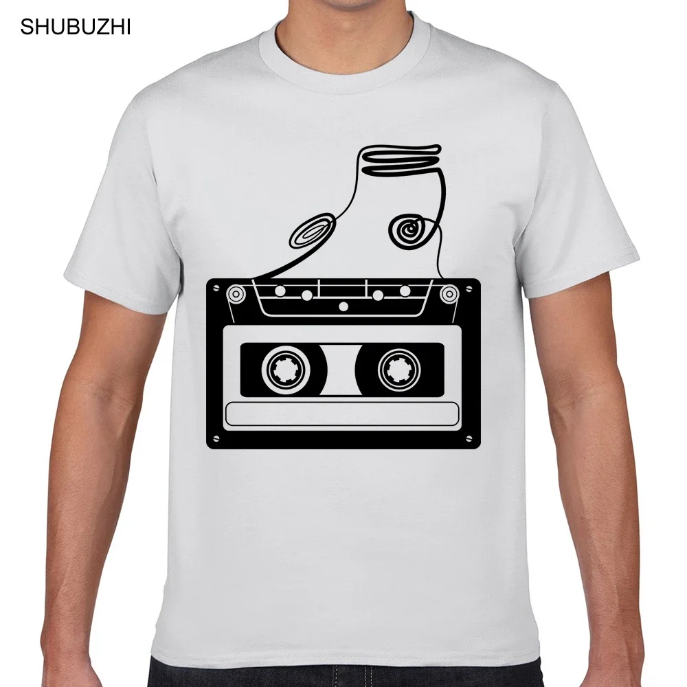 Tops T Shirt Men cassette tape Fit Inscriptions Custom Male Tshirt male brand teeshirt men summer cotton t shirt