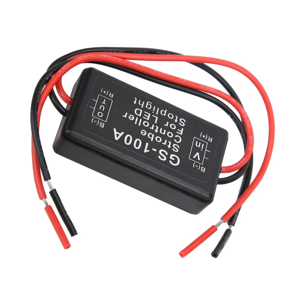 GS-100A Strobe Controller 2A 12-24VDC LED Flash Control Module 5*3*1.5cm Plastic Car Light Strobe Controller LED Light System