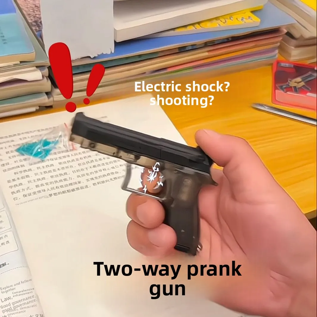 Electric Shock Prank Pistol Multifunctional Bullet Launcher Spoof Shooting Gun Model Gun Decompression Artifact Backpack Pendant