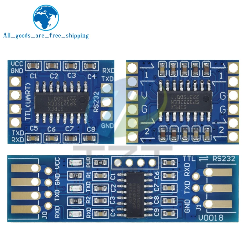 TZT RS232 SP3232 TTL to RS232 Module RS232 to TTL Brush Line Serial Port Module