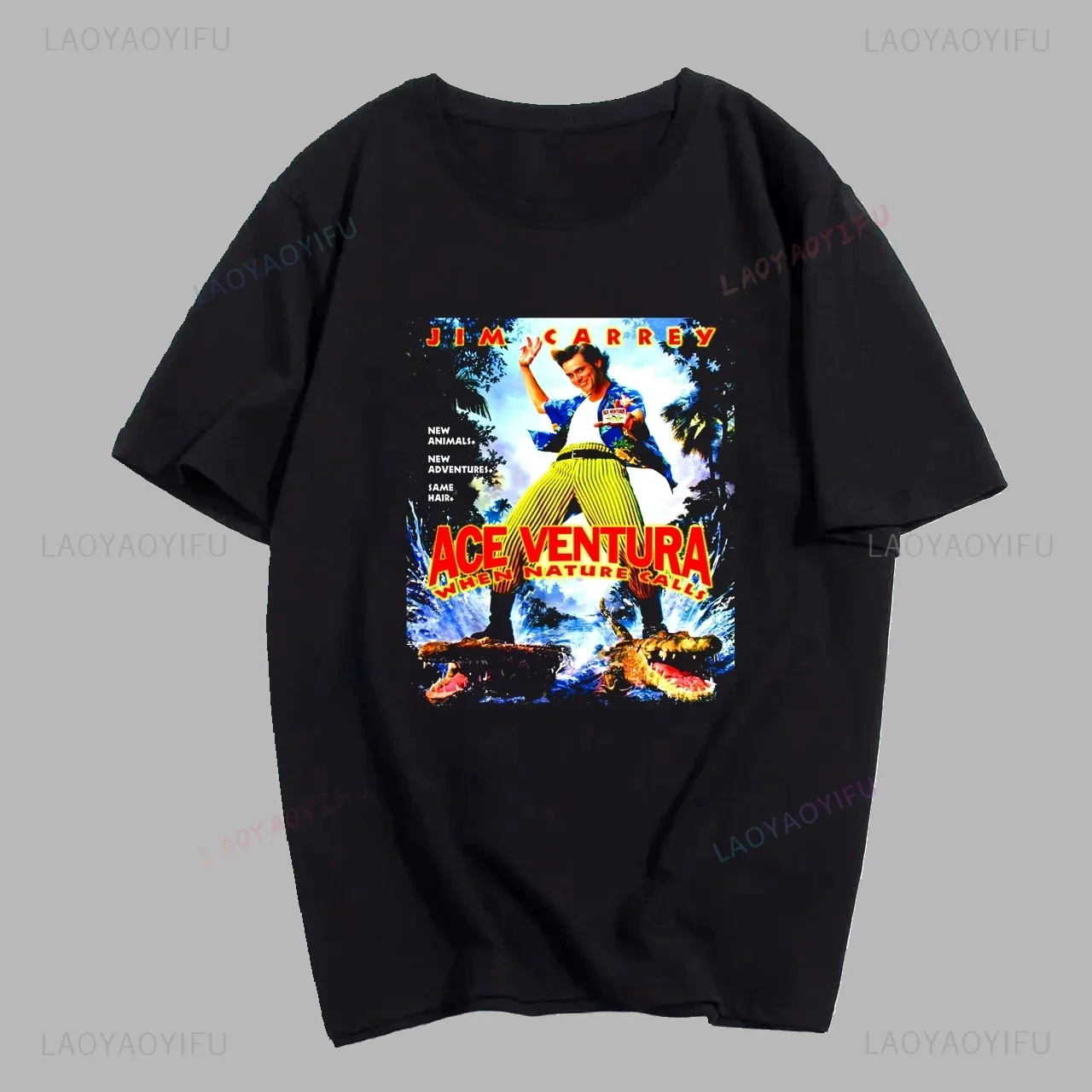 Streetwear Vintage Comedy Movie Ace Ventura Pet Detective Short-sleeved T-shirt Unisex Shirt Graphic Oversized T-shirt