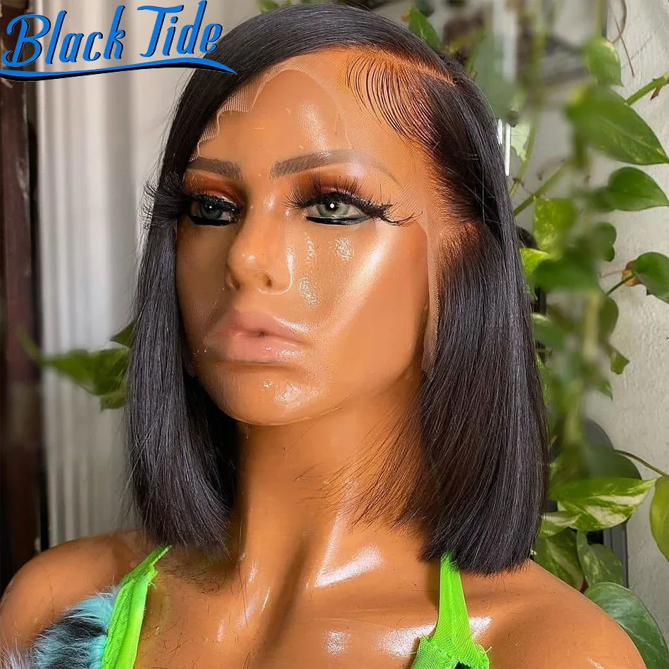 

Bob Wig Human Hair Straight Lace Front Wig 13x4 HD Transparent Lace Frontal Wig Preplucked Bob Wig Lace Front Human Hair Wigs