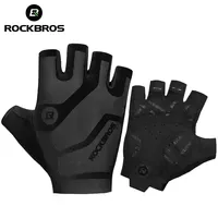 ROCKBROS Cycling Men's Gloves Breathable Shockproof Cycling Gloves Summer Fingerless Glove MTB Mountain Bicycle Glove Sports