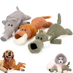 Juguete de felpa para perros grandes, peluches chirriantes de lana, duradero, suave, Molar, accesorios para perros