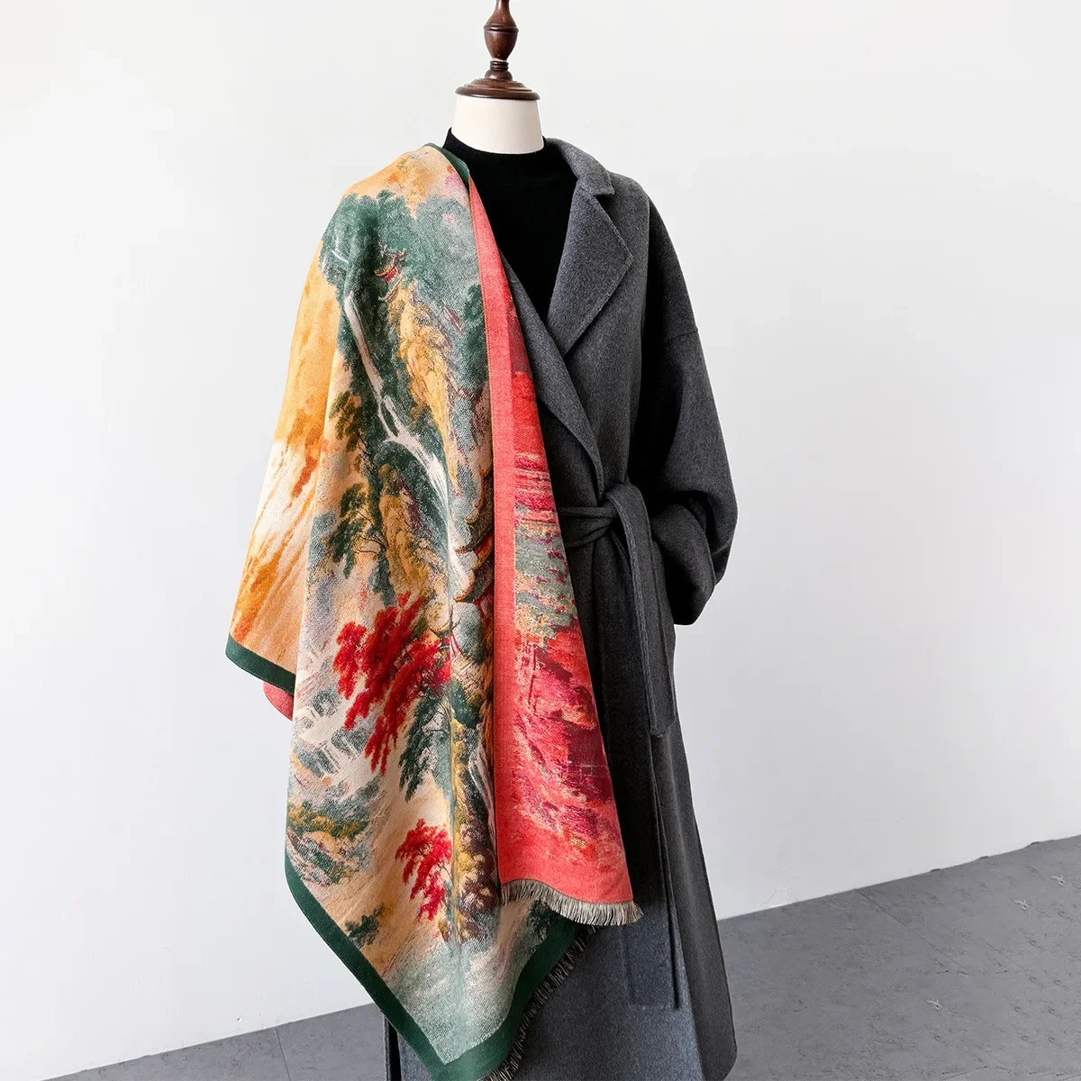 2024 design inverno impressão cachecóis de caxemira de alta qualidade feminino engrossar envoltório xale senhoras lã pashmina cachecol