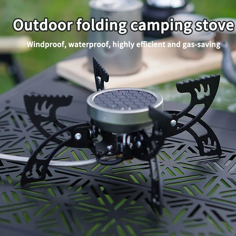 Infrared Gas Camping Stove, Portable Foldable Spider Stove, Windproof Split Stove, Outdoor Picnic, Tea Brewing, Hiking Gear