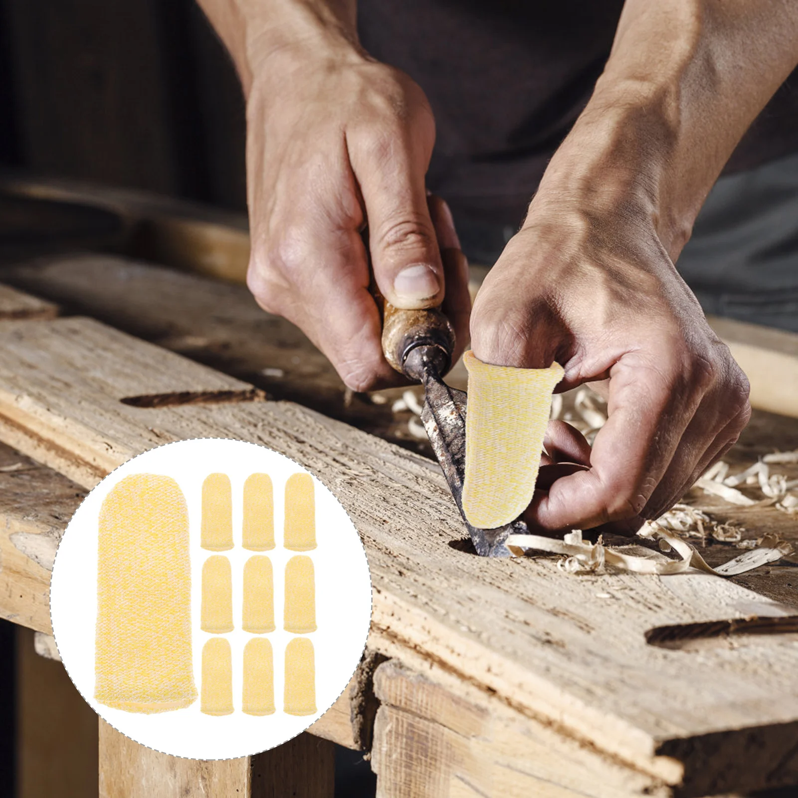 

10pcs Anti Cut Finger Sleeves Cut Resistant Finger Protectors Thumb Guards For Pruning Woodworking Glass Handling Mechanical