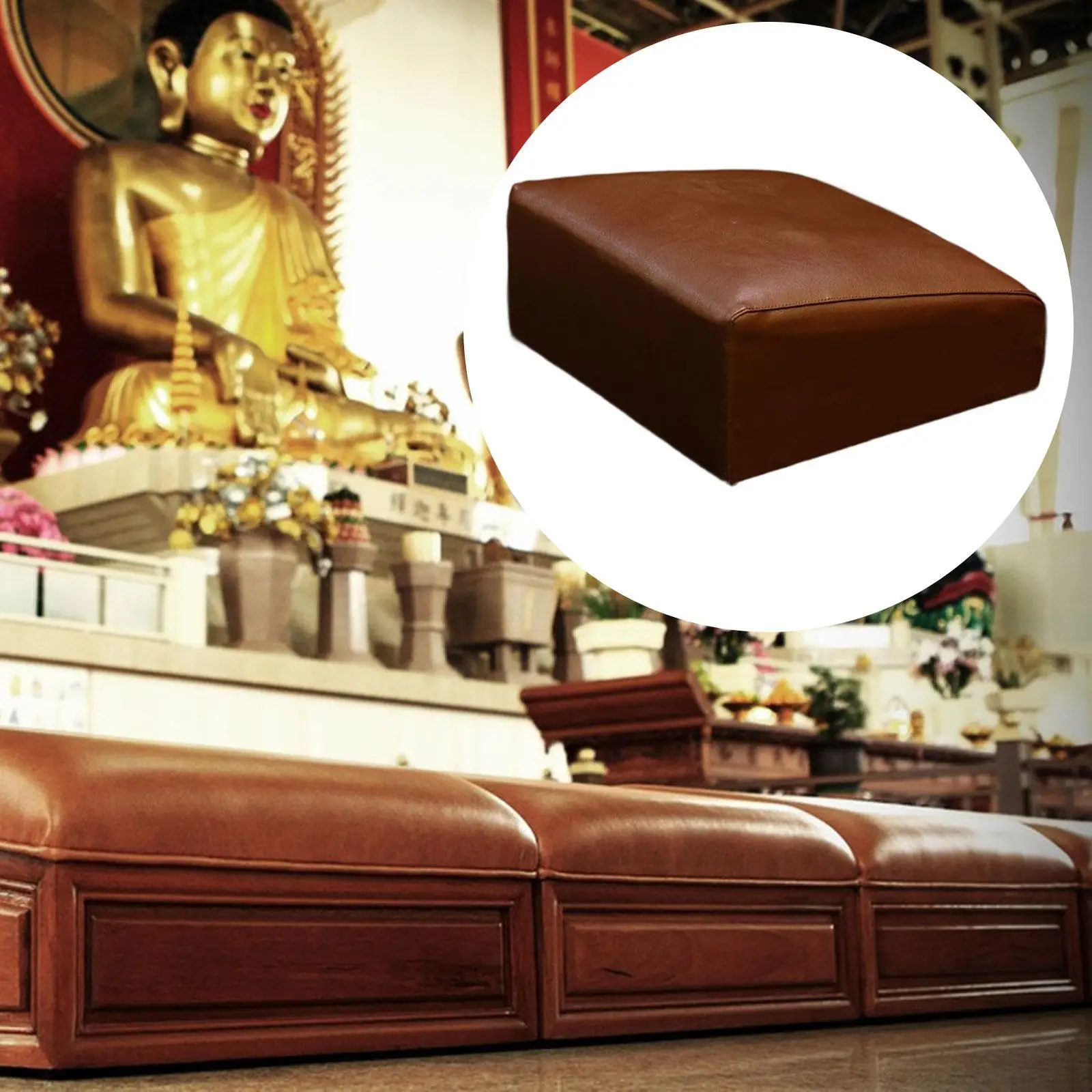 Meditation Cushion Knee Pad Lightweight Ergonomic PU Leather Floor Pillow Meditation Seat for Women Men Home Gift Indoor