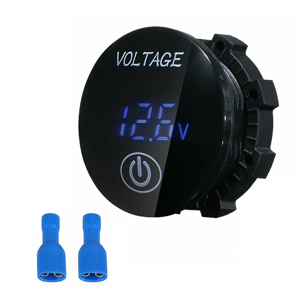 

3-digit Display Battery Voltage Gauge 12V-24V Voltmeter Compact Size Fixed Nut Installation LED Digital Display