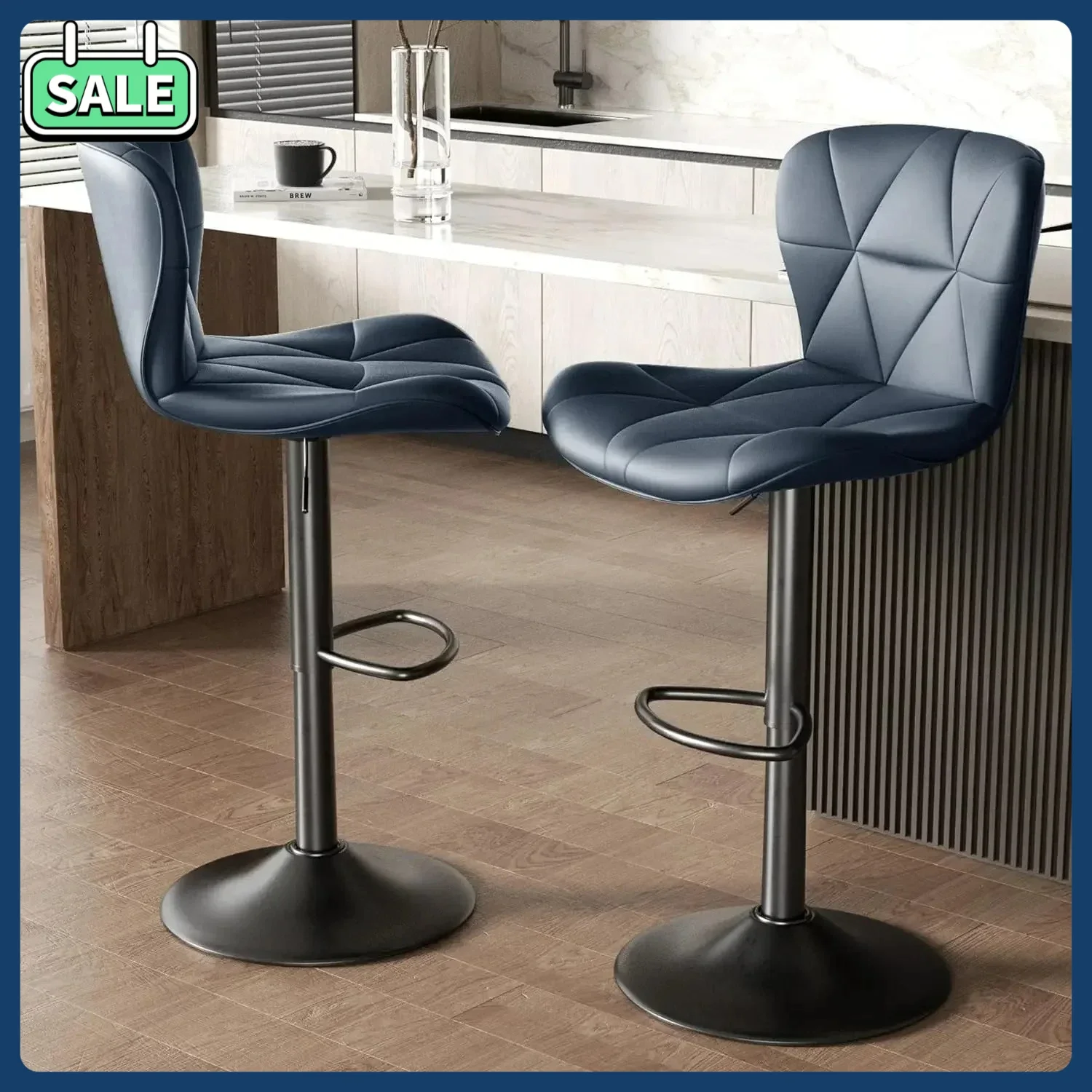 

БестселлерБестселлерБарные стулья, набор из 4 шт., регулируемые поворотные барные стулья с обивкой из искусственной кожи, барные стулья по высоте с B