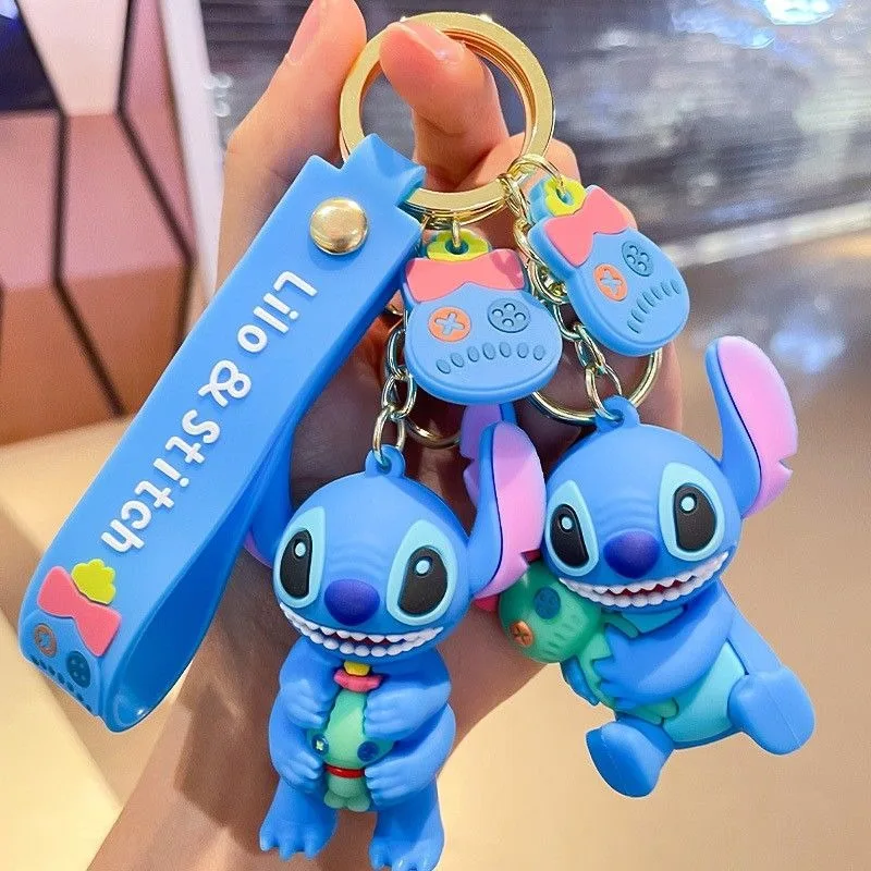 Disney Stitch Fun Personalized Creative Cartoon Doll Cute New Men's and Women's Carrying Bag Keychain Pendant Decorative Gift