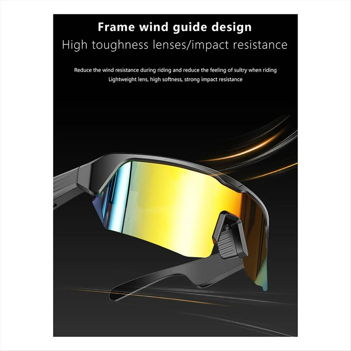 AB53 Bluetooth Smart Sunglasses with Audio Call & Music Capabilities, Sports Driving Earbuds Headphones