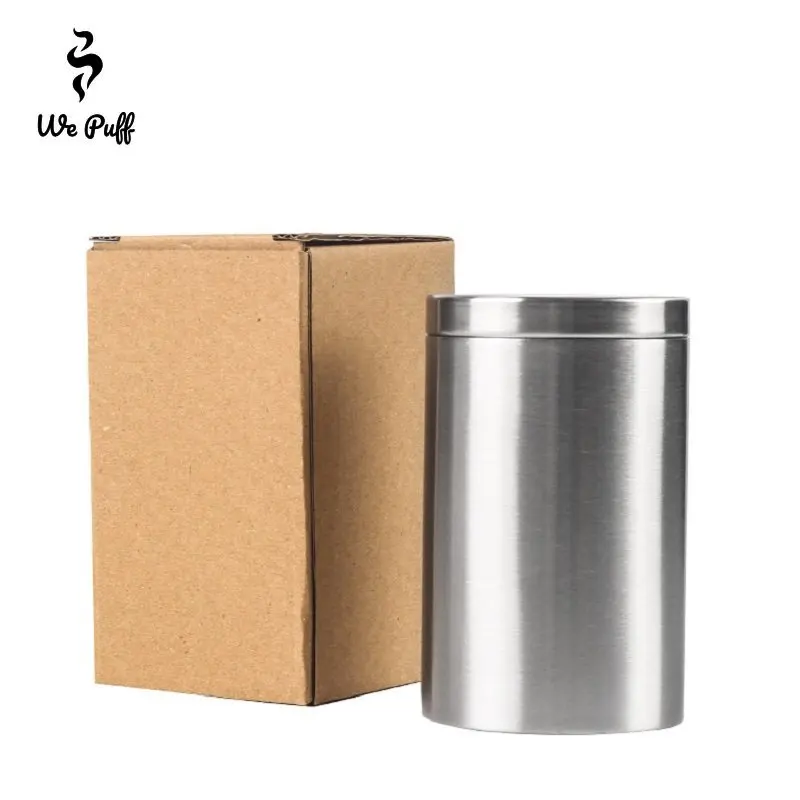 WE PUFF Newest Large Capacity 50Pcs Cigarettes Jar Stainless Steel Cigarrate Case for Storage Tobacco Box Smoking Accessories