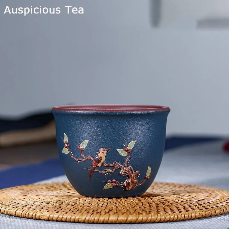 160ml Exquisite Yixing Raw Ore Purple Clay Tea Cup Handmade Household Master Single Cup Kung Fu Tea Set Tea Ceremony Drinkware