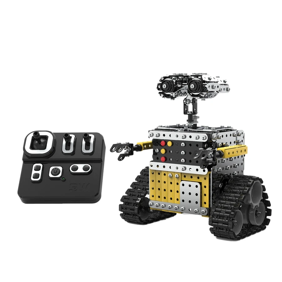 728PCS Remote Control Blocks Assembly Robot 2.4G 10CH DIY Steel Smart Obstacle Avoidance Walking RC Robot Toy for Children