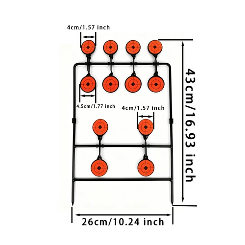 Imagen 2 del producto Objetivo giratorio desmontable de acero al carbono para práctica de tiro de 12 objetivos para práctica de tiro de precisión