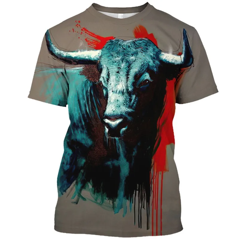 San Fermín Bullfight T Shirt 3D Toreo Tourada Print Sapin T-shirt Fiere Bull Animal Tee Shirts Womens Clothing Ropa Hombre Y2k