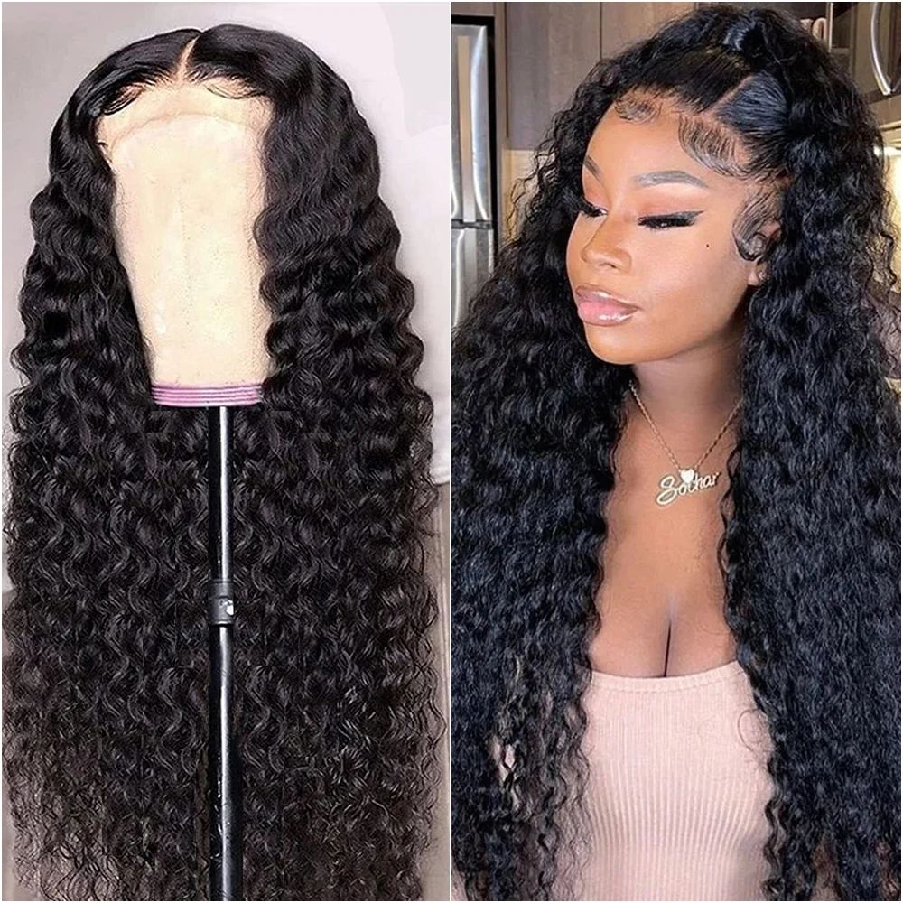 

30 40 Inch Deep Wave 13x6 HD Lace Front Human Hair Wig 200% Density Curly 360 Full Lace Frontal Wig Human Hair For Black Women