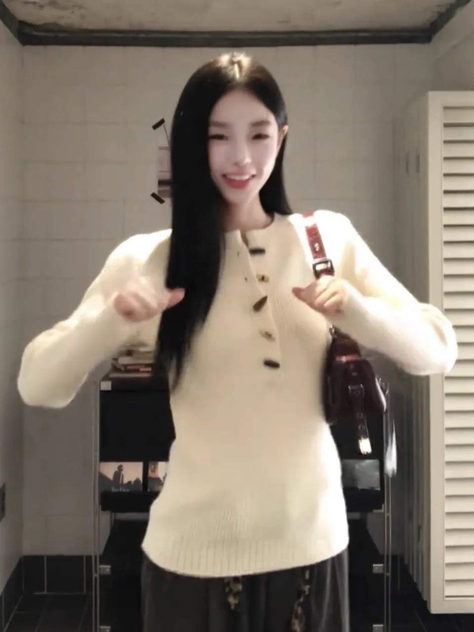 Coreano Sle tejido Henry Collar Base irt Mujer Otoño Invierno Slim Fit Hermoso diseño Ropa interna Top Lana suave Lo...