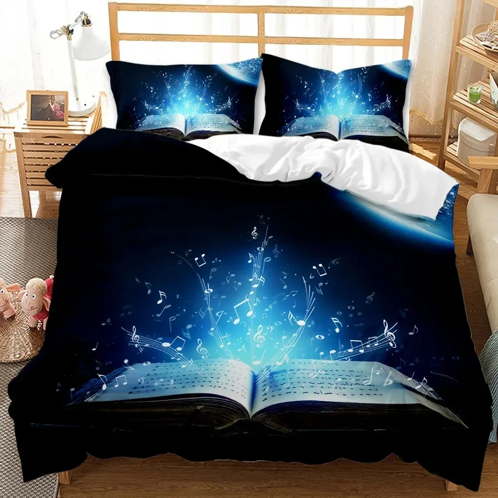 

Book Duvet Cover Set Sheet Music Beating Notes Music Twin Polyester Bedding Set Pillowcase Kids Boys Girl Double Queen King Size