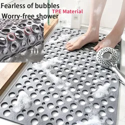 TPE Bathroom Non-slip Mat Round Hole Leakage With Suction Cup Safety Massage Non-slip Floor Mat Bathing Foot Mat Large Size