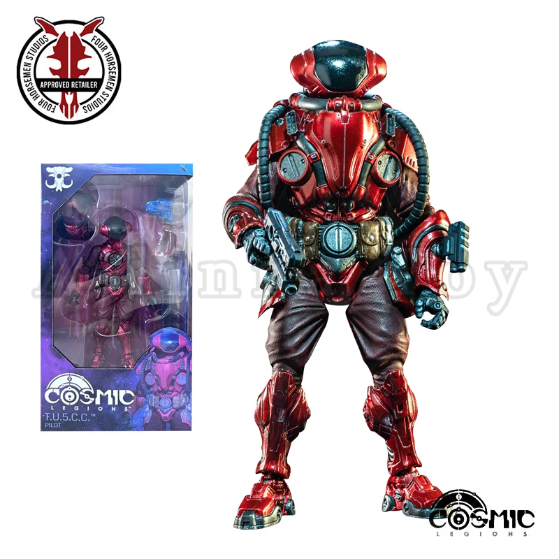 Four Horsemen Studio 1/12 6 Inci Figur Aksi Cosmic Legions Outpost Zaxxius T.U.5.C.C. Mainan Model Anime Pilot Red Jets