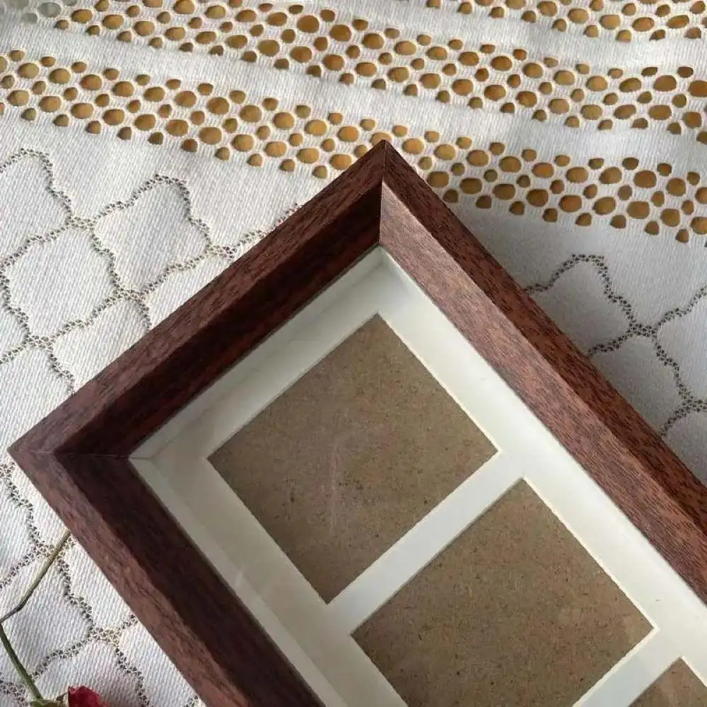 Walnut Color Six Row Banknote Display Frame Creative DIY Photo Album Decorative Holder For Office Living Room Desktop Wall