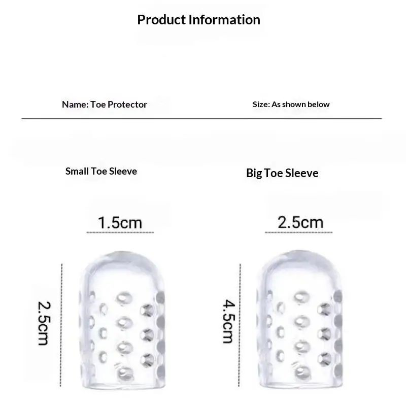 Silicone Toe Toe Covers Toe Caps Anti-Friction Breathable Toe Protector Prevents Blisters Toe Caps Cover Protectors Foot Care