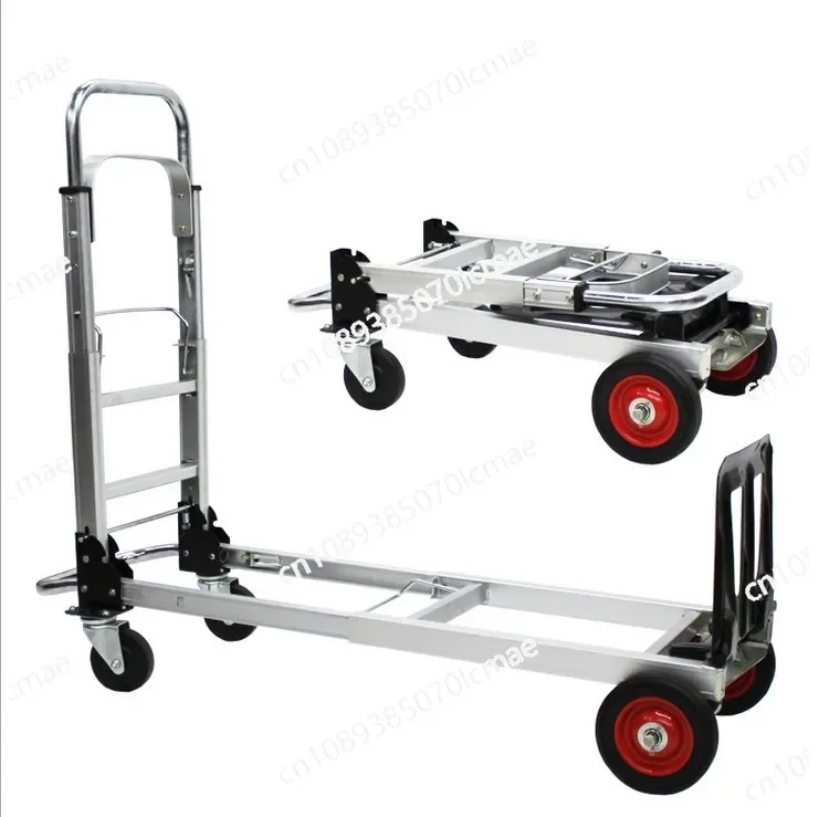 Portable Towing Trolley Truck, Multi-functional Hand Cart, Handling Flat Truck, Express Logistics Stall