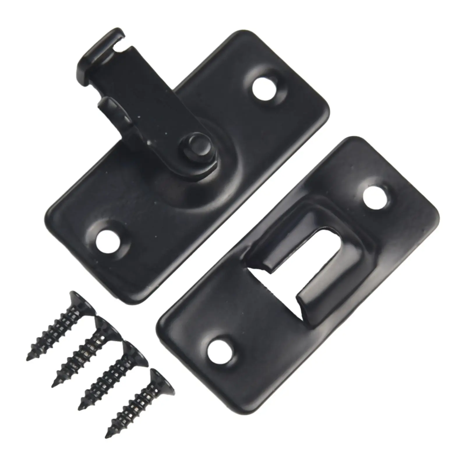 Door Lock 90-Degree Barn Door Latch Bolt Stainless Steel Hook Latch Window-Cabinet Locks Right Angle Sliding Gate Lock Hardware