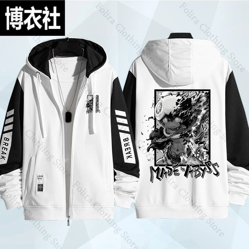 Anime Made in Abyss Print Hoodies for Men Autumn Coat Zip Hoodie Sweatshirt Men's Clothing Man Sweatshirts Men's Hoodie