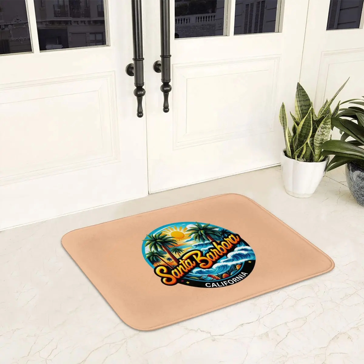 Felpudo de Papá Noel Bárbara, California EE. UU., alfombra para raspar arena, alfombra para entrada de cocina, alfombra para el hogar, alfombrillas para dormitorio