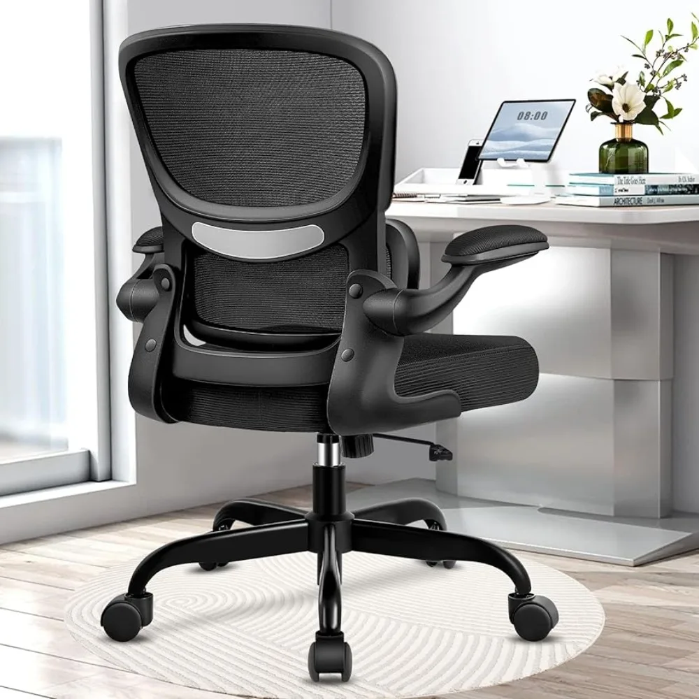 

Ergonomic Desk Chair With Lumbar Support and Adjustable Armrests Breathable Mesh Mid Back Computer Chair Office Chairs Furniture