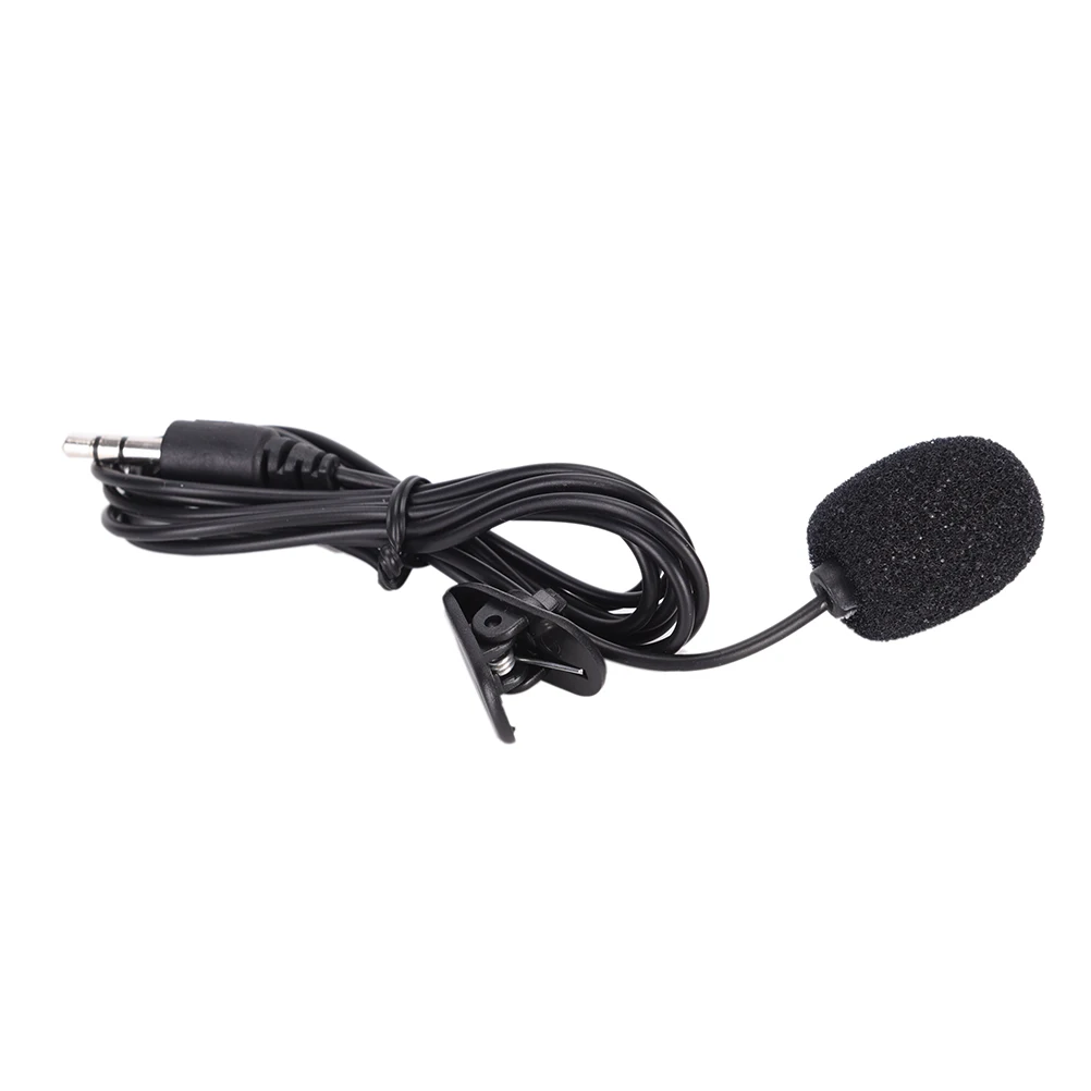 High quality mini 3.5mm hands-free mic microphone clip on lavalier lapel for pc laptop black