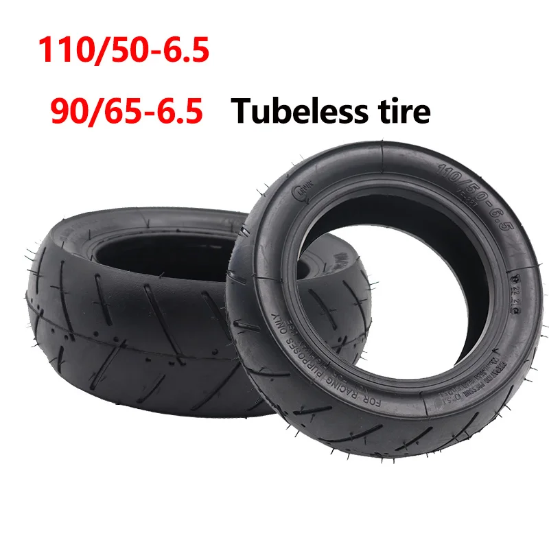 Pneu Tubeless 90/65-6.5 Pneu a Vácuo 110/50-6.5 para Scooter Elétrico Mini Motocicleta Peças para Roda Dianteira e Traseira