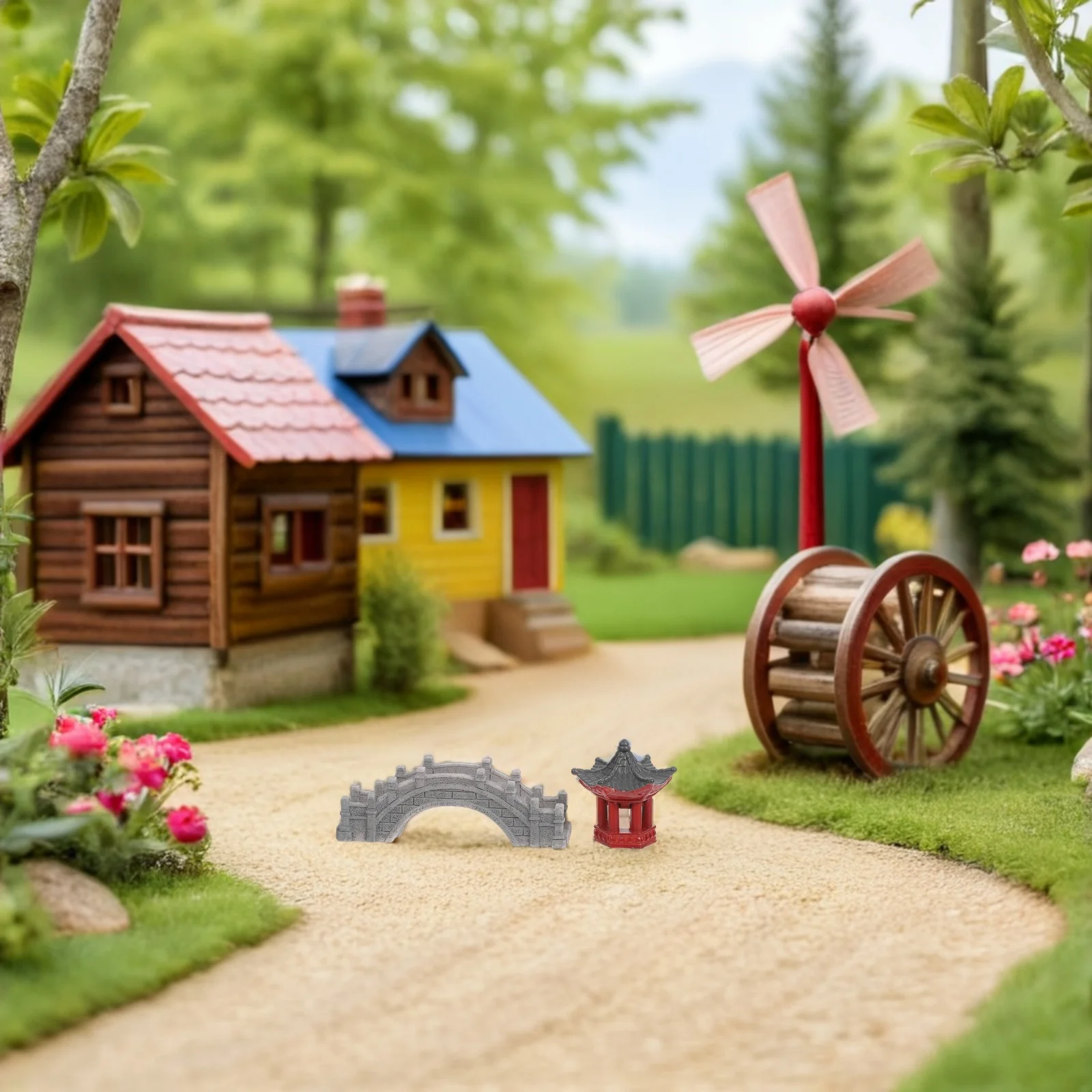 

13 Pcs Miniature Landscape Rockery Outdoor Garden Statue Decorate Grass Resin Fake